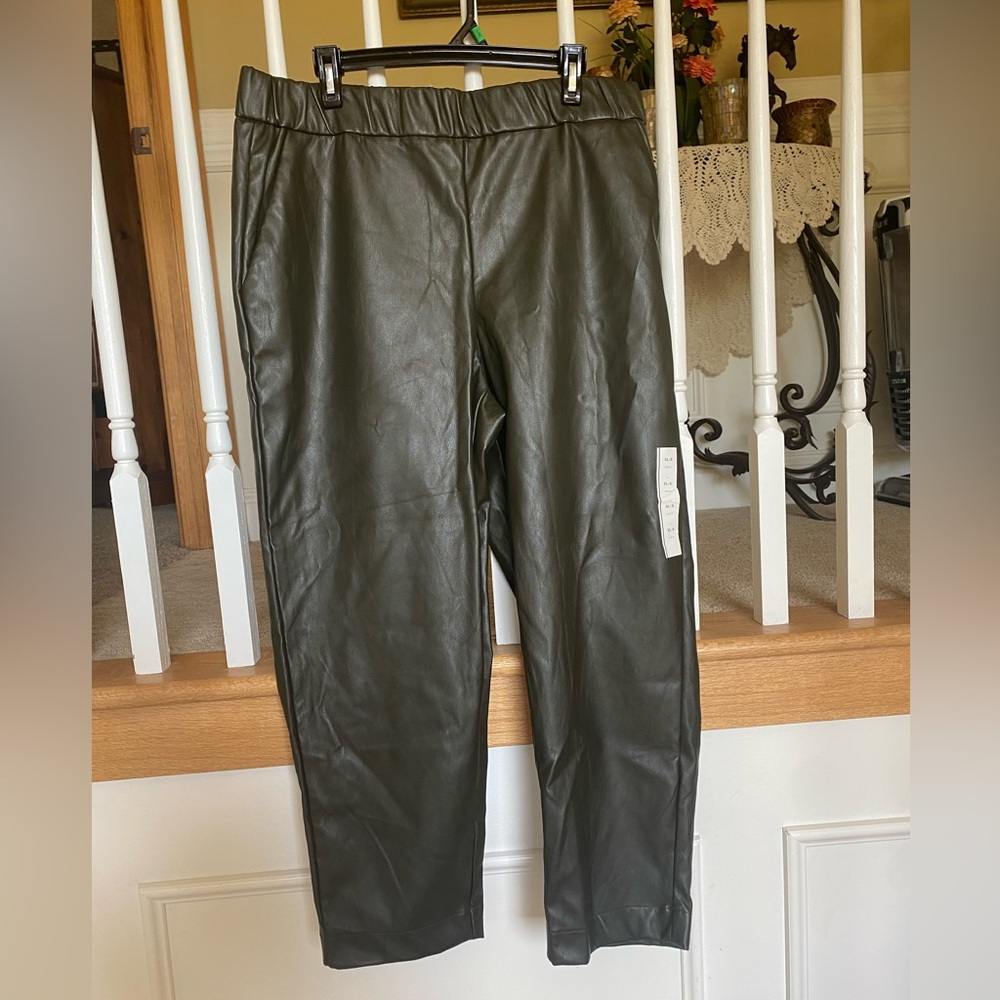 Faux leather pants